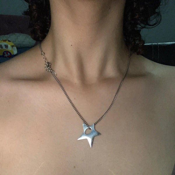 Aesthetic Geometric Asymmetrical Star Pendant Necklace