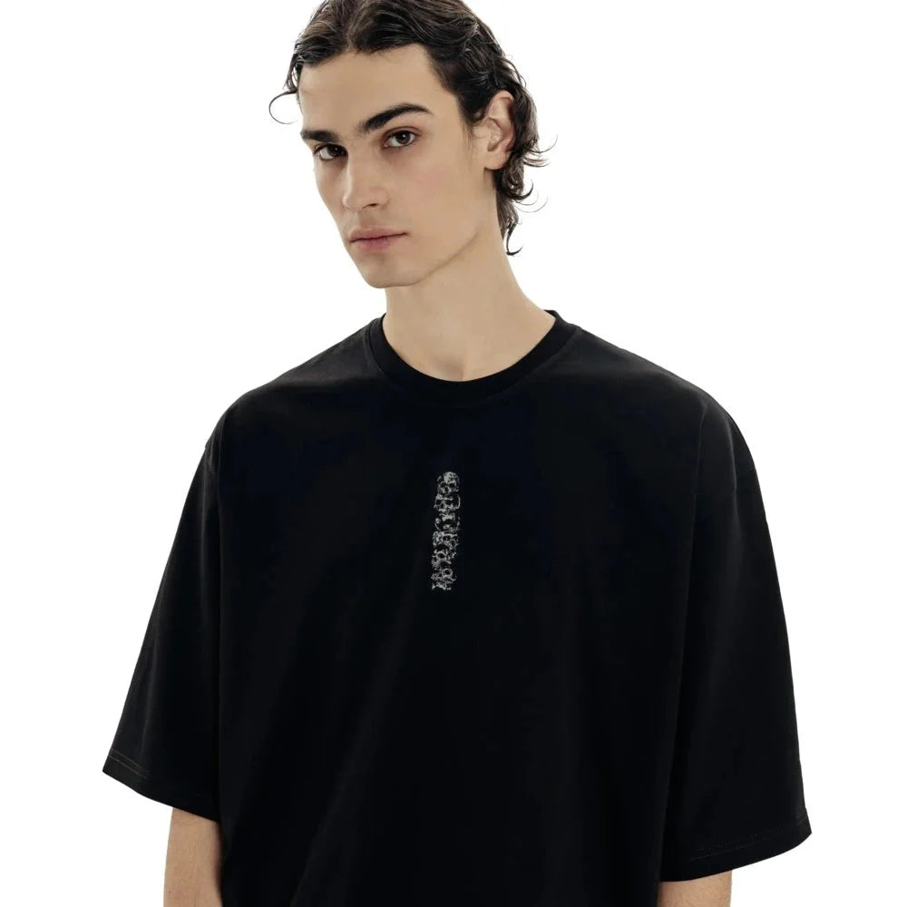 VILZSTUDIOS Oversized Graphic Print Cotton Goth T-shirt