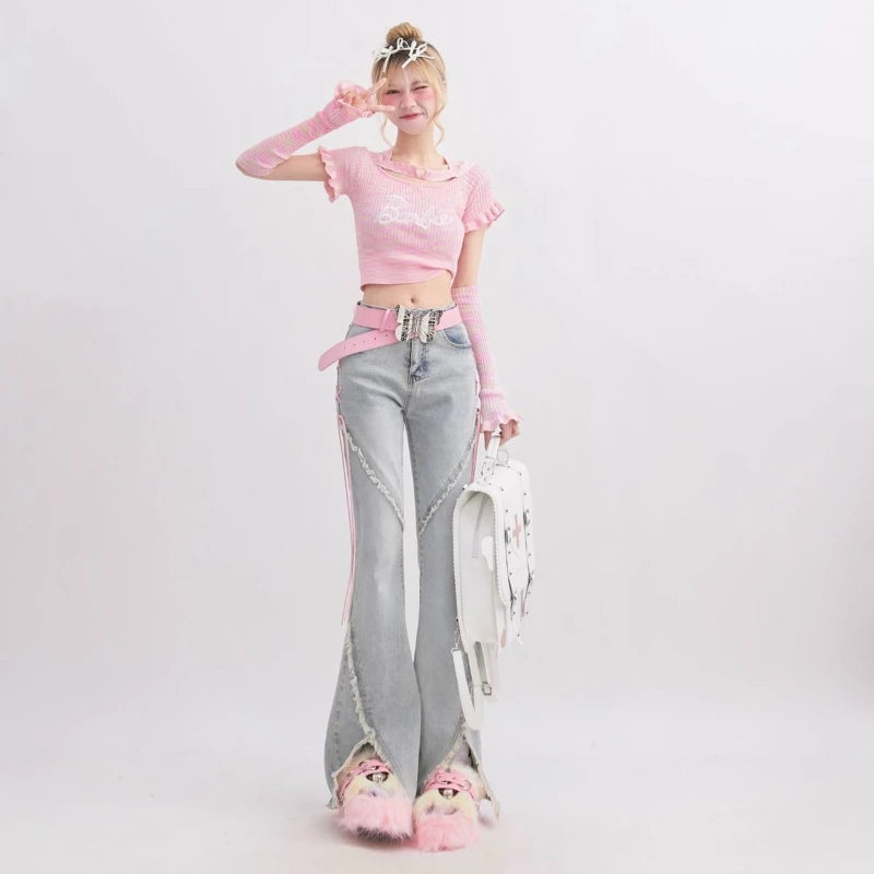 VILZSTUDIOS Vintage High Waist Lace Up Pants
