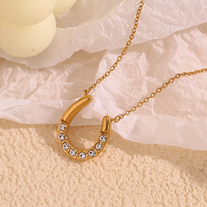 VILZSTUDIOS Lucky Horseshoe 18K Gold Plated Necklace