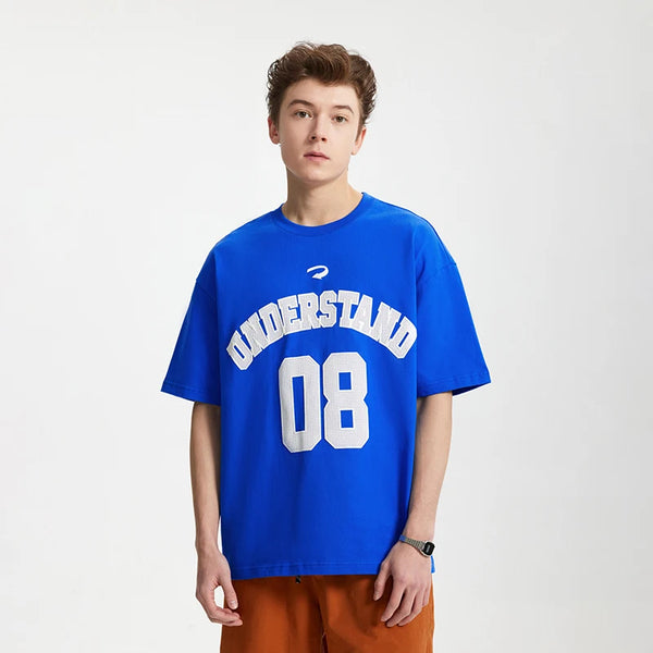 American Letter Print Cotton Casual T-Shirt