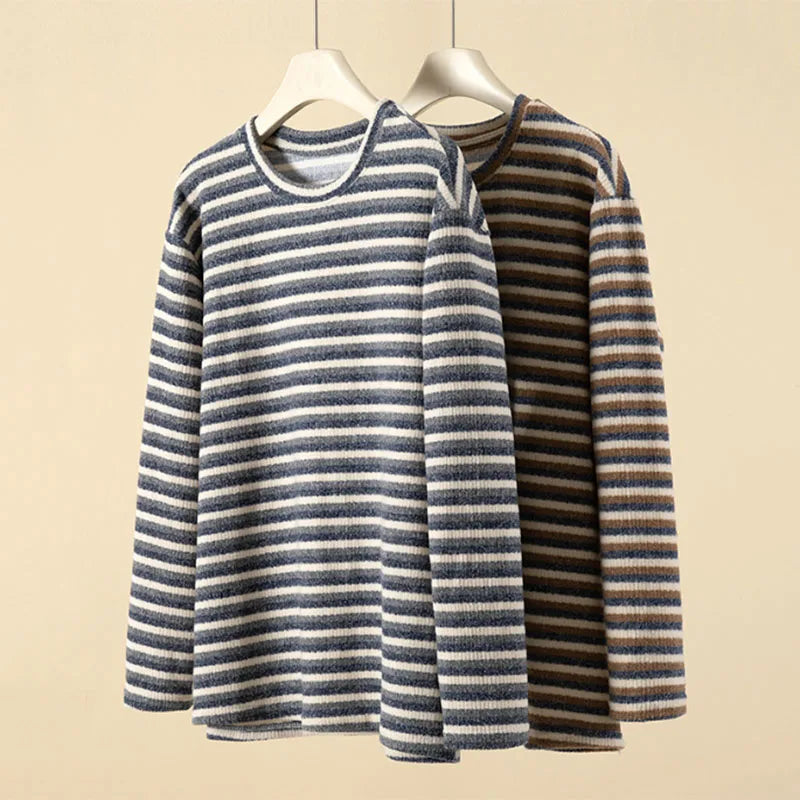 VILZSTUDIOS Cozy Striped Knit Sweater