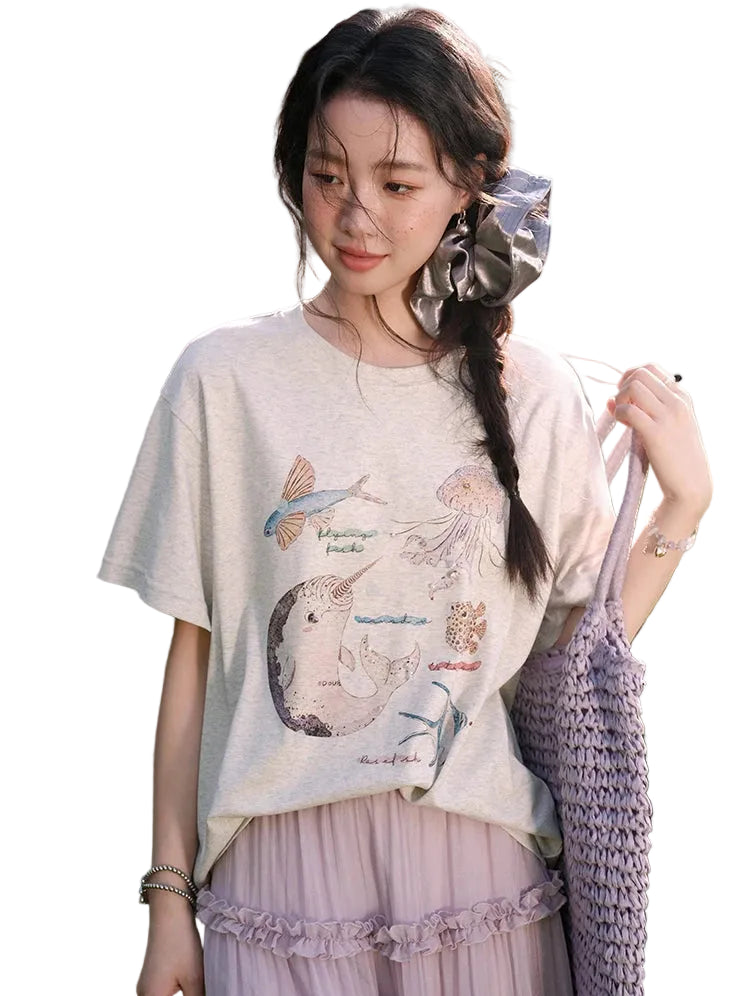 VILZSTUDIOS Stylish Loose Fit Cotton T-Shirt