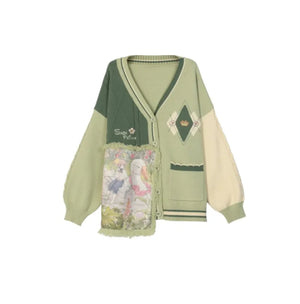 VILZSTUDIOS Sweet Patchwork Knitted Cardigan
