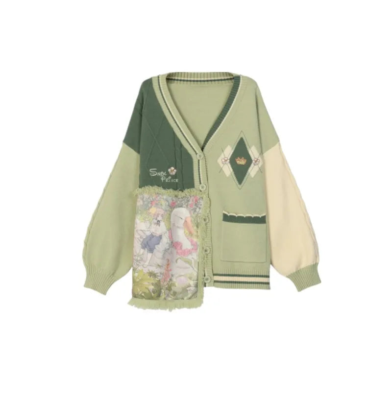 VILZSTUDIOS Sweet Patchwork Knitted Cardigan