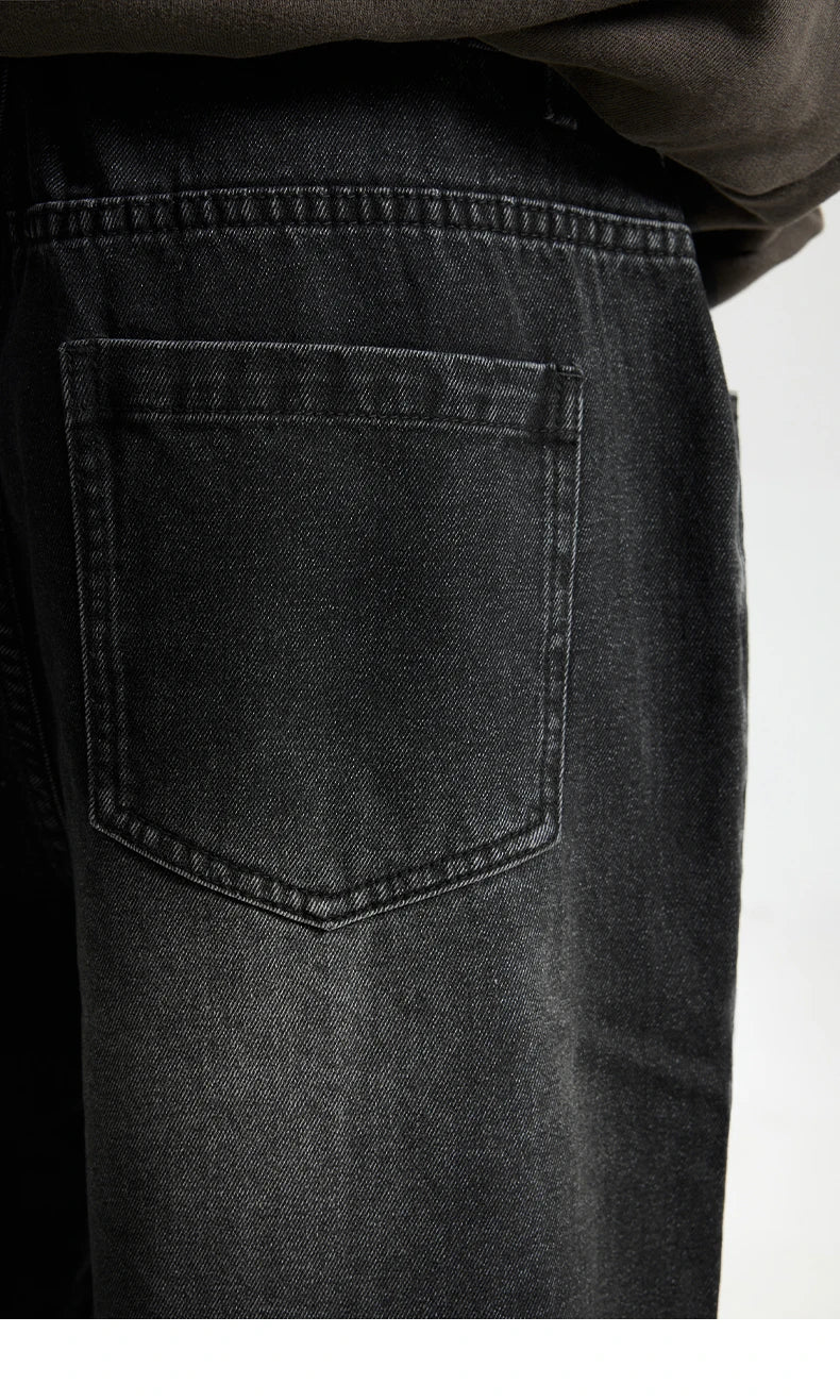 VILZSTUDIOS Black Graphic High Street Wide Jeans