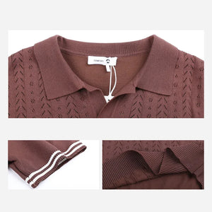 VILZSTUDIOS Luxury Knit Collared Men's T-Shirt