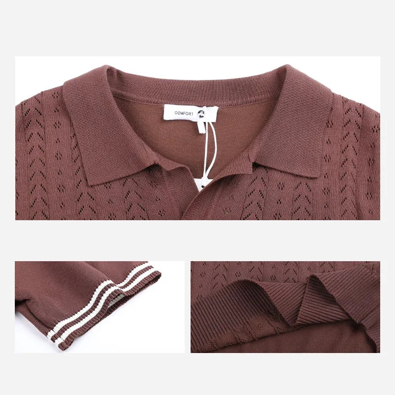 VILZSTUDIOS Luxury Knit Collared Men's T-Shirt