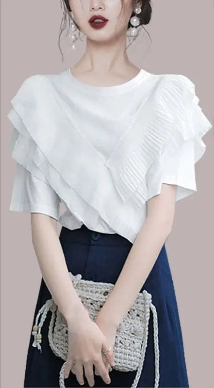VILZSTUDIOS Vibrant Ruffled Summer Blouse