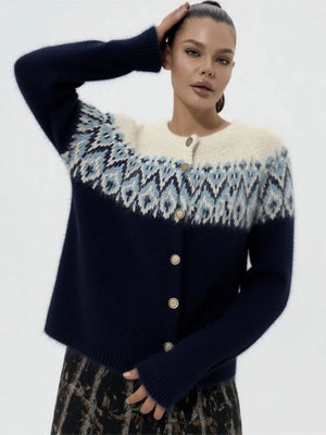 VILZSTUDIOS Vintage Spliced Knit Cardigan