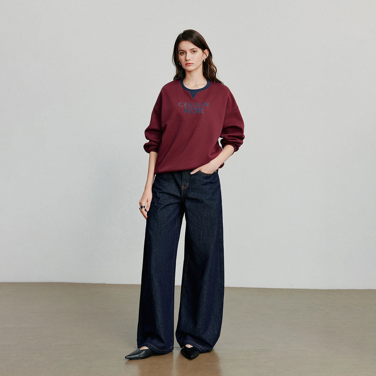 VILZSTUDIOS Contrasting Color Splicing Letter Print Shirt