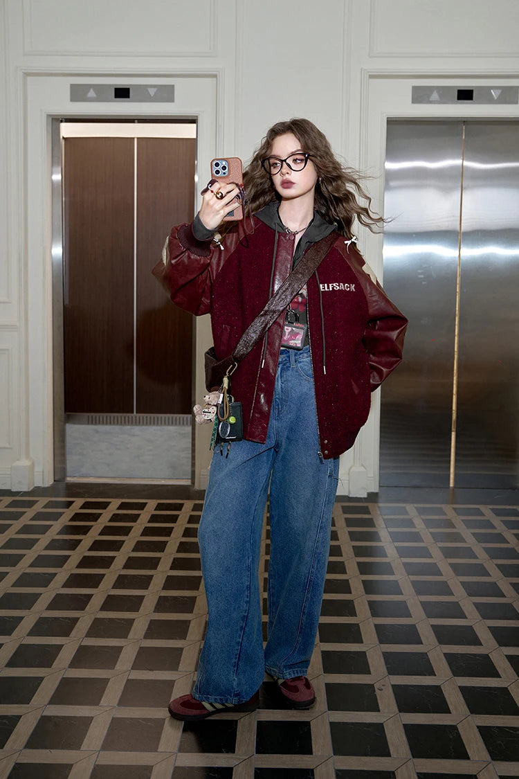 VILZSTUDIOS Sparkling Retro Baseball Jacket