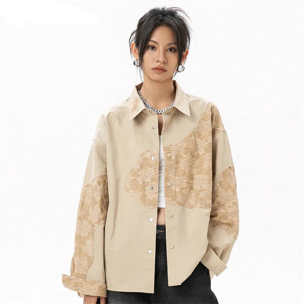Oversized Stylish Patchwork Blouse Shirt