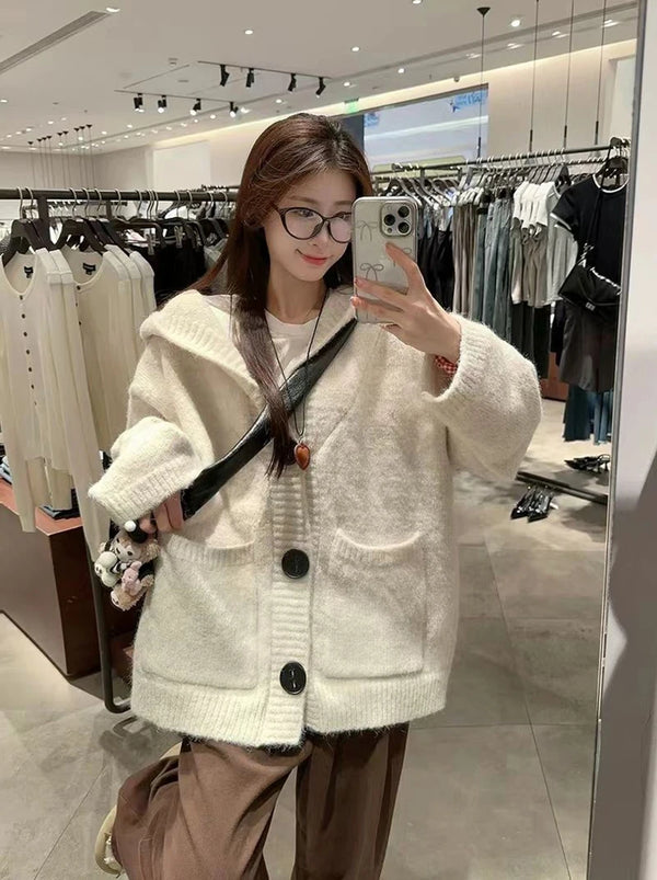Cozy Knitted Loose Hoodie