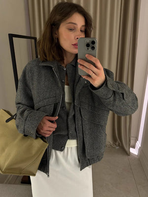 VILZSTUDIOS Retro Chic Zip-Up Jacket