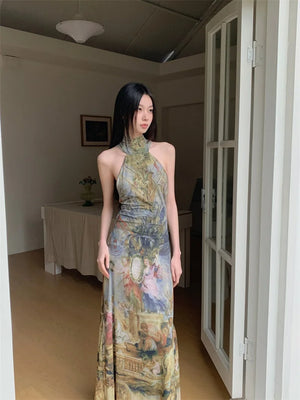 VILZSTUDIOS Luxury Renaissance Vintage Sleeveless Maxi Dress