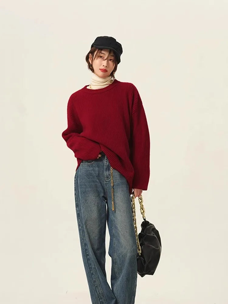 VILZSTUDIOS Retro Red Cashmere Sweater