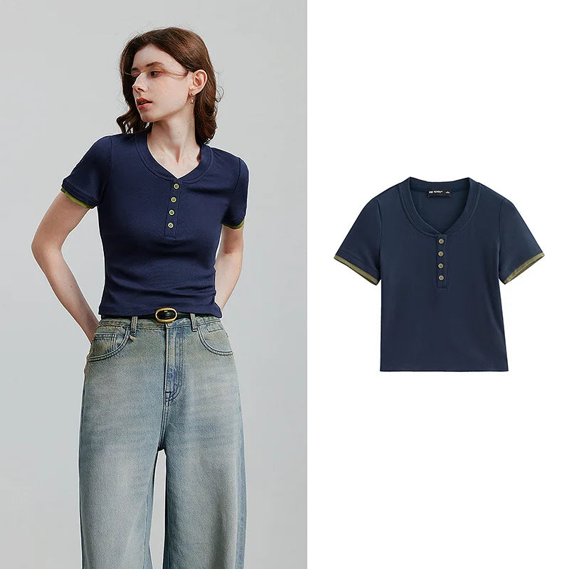 VILZSTUDIOS Stylish Casual Short Sleeve T-Shirt