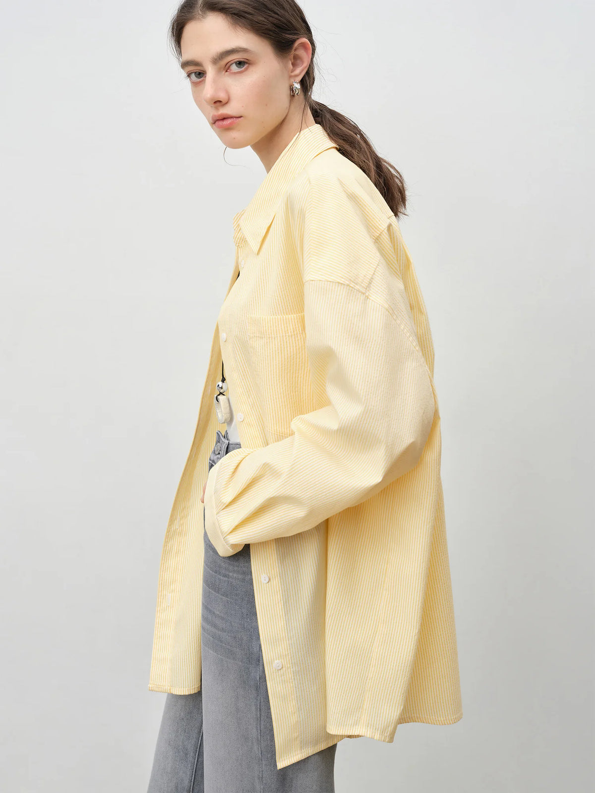 VILZSTUDIOS Oversized Striped Long Sleeve Shirt