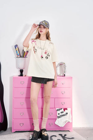 VILZSTUDIOS Cool Printed Short Sleeved T-Shirt