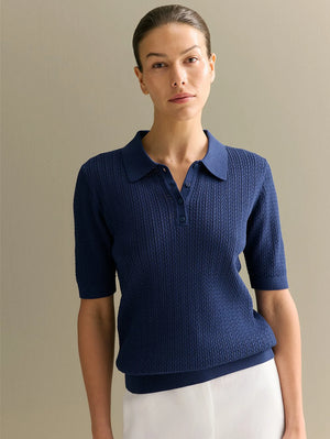 VILZSTUDIOS Casual Short Sleeve Knitted T-shirt