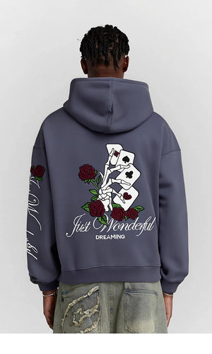 VILZSTUDIOS Vintage Washed Embroidery Boxy Hoodies