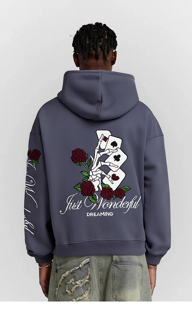 VILZSTUDIOS Vintage Washed Embroidery Boxy Hoodies