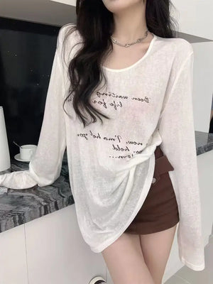 VILZSTUDIOS Sheer Mesh Cover-Up T-Shirt