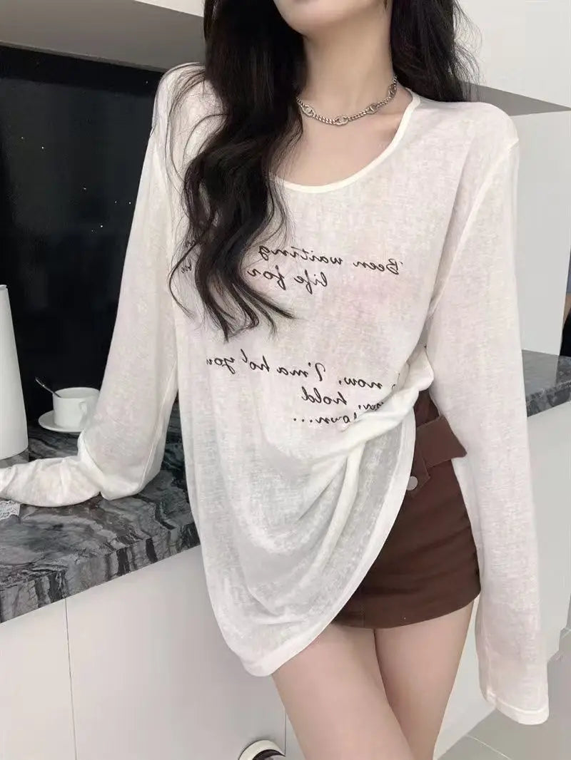 VILZSTUDIOS Sheer Mesh Cover-Up T-Shirt