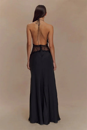 VILZSTUDIOS Backless Elegant Lace Maxi Dress