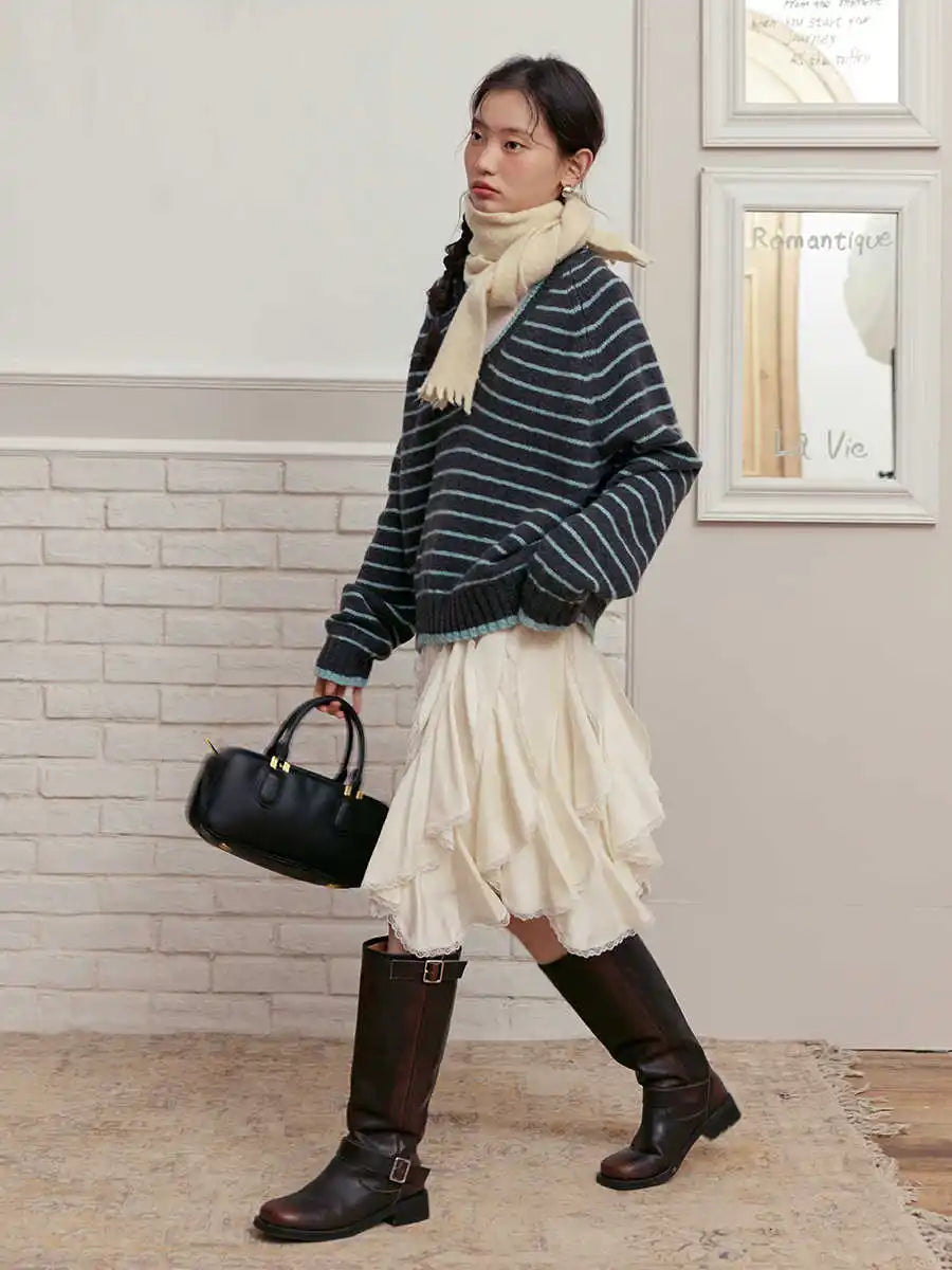 VILZSTUDIOS Cozy Chic Wool V-Neck Sweater