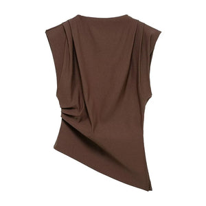 VILZSTUDIOS Chic Ruched Asymmetric Top