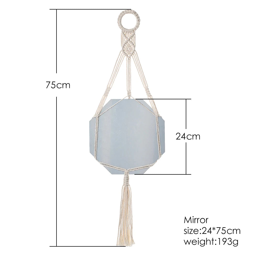 VILZSTUDIOS Macrame Mirror Wall Decoration Boho Home Decor Mirrors for Bedroom Wall Mirrors for Living Room Baby Room Decoration Nursery