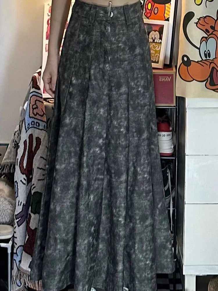 VILZSTUDIOS Vintage Black A-Line Skirt Preppy