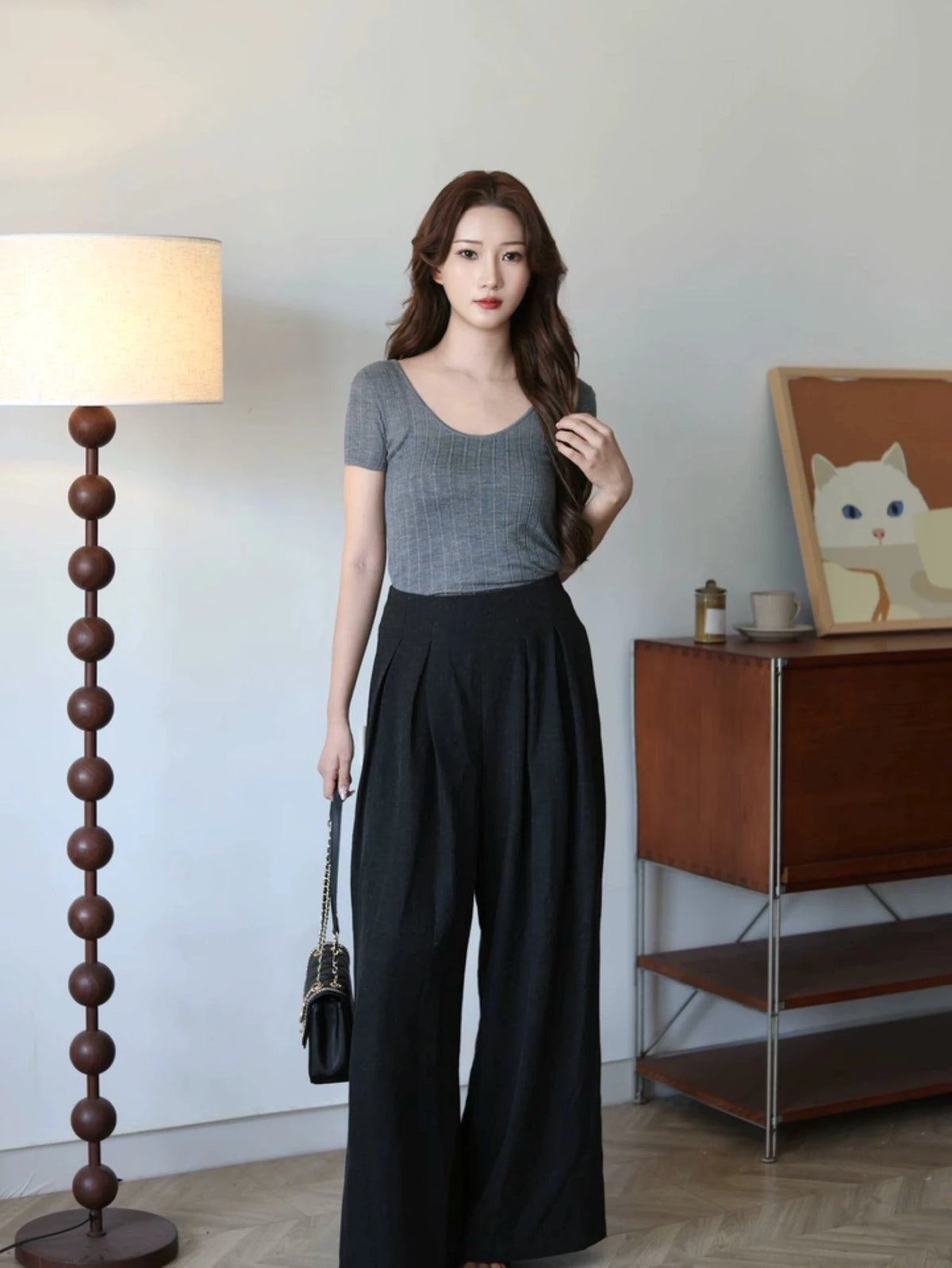 VILZSTUDIOS Slim Fit Ribbed Knitted T-Shirt