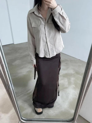 VILZSTUDIOS Slim Fit Korean Aesthetic Striped Shirt