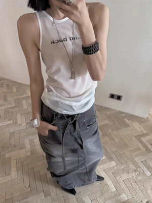 VILZSTUDIOS Simple Slim See-Through Tank Top