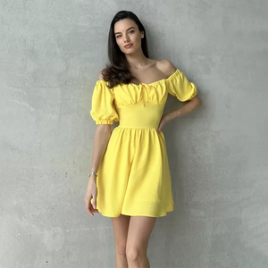 VILZSTUDIOS Elegant One Shoulder Puff Sleeve Dress
