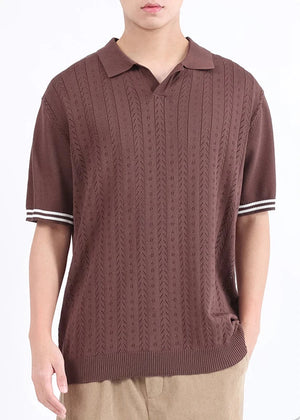 VILZSTUDIOS Luxury Knit Collared Men's T-Shirt