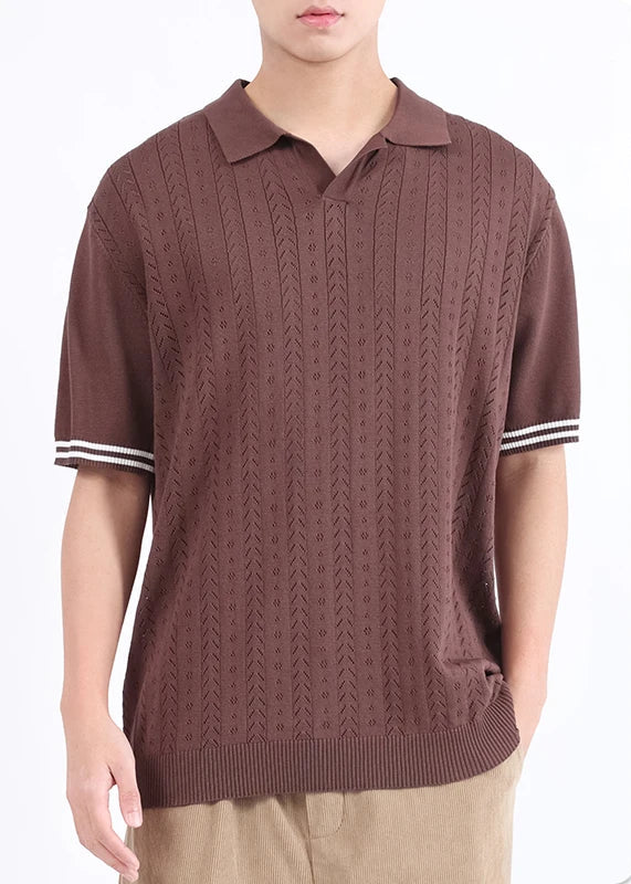 VILZSTUDIOS Luxury Knit Collared Men's T-Shirt