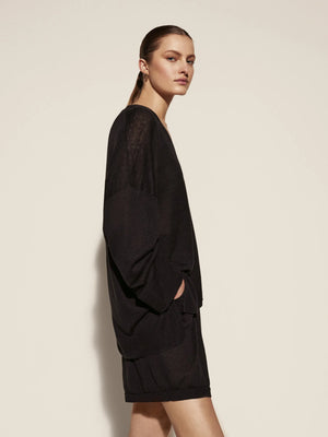 VILZSTUDIOS Linen Knit V-Neck Light Sweater