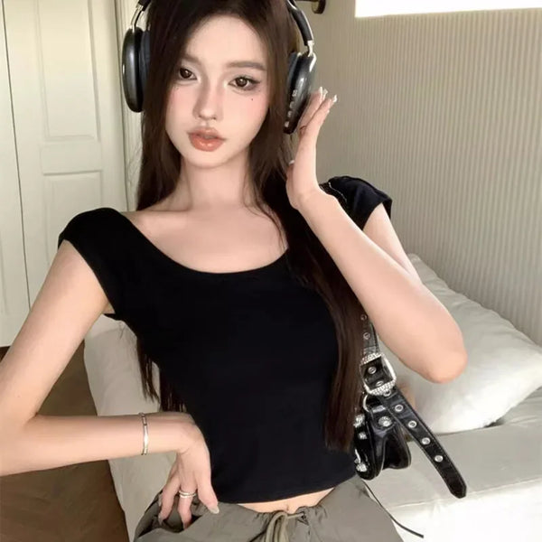 Stylish Sexy Backless Slim Fit T-Shirt