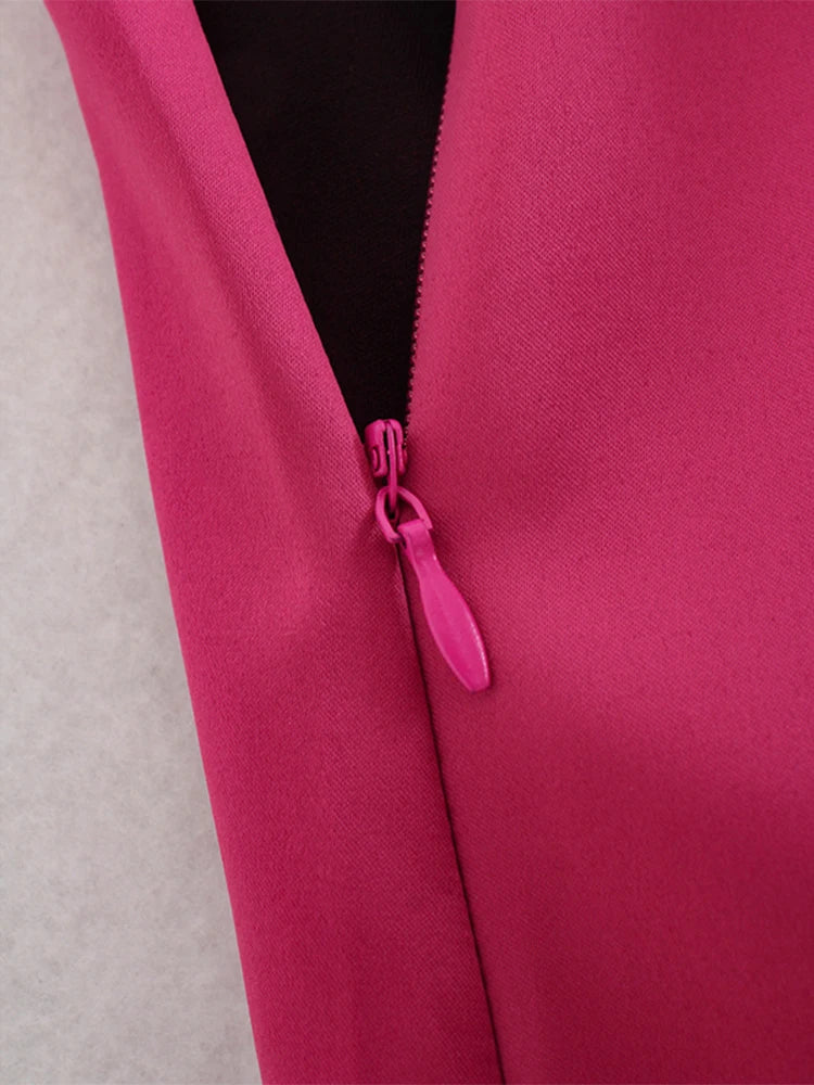 VILZSTUDIOS Chic Solid Color Side Zipper Skirt