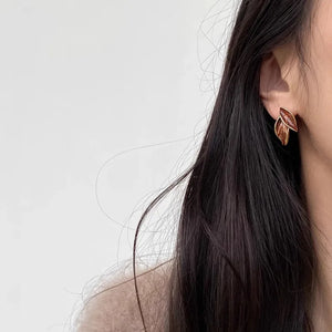 VILZSTUDIOS Golden Autumn Leaf Stud Earring