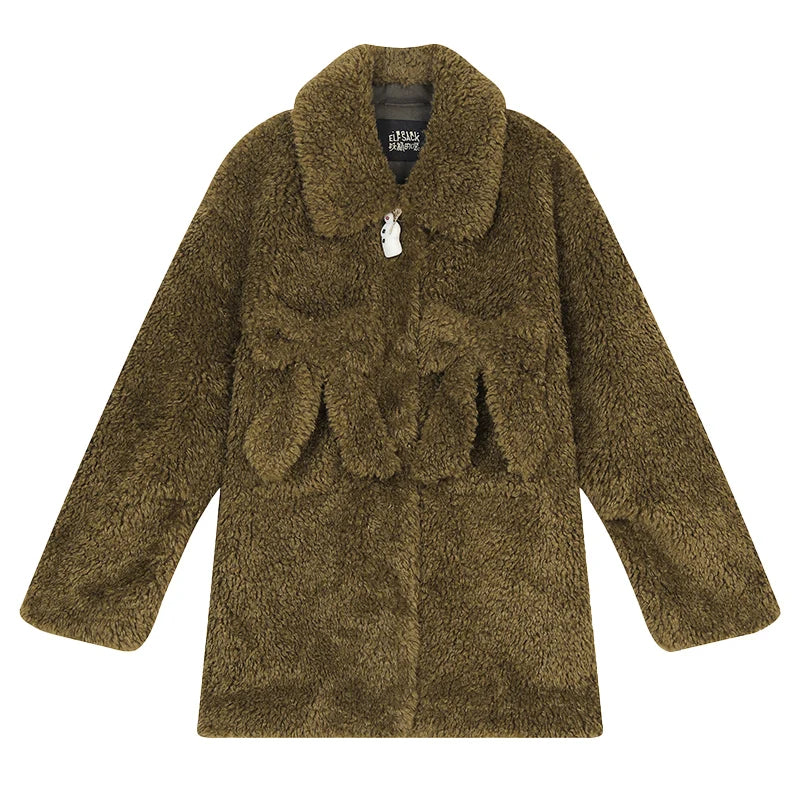VILZSTUDIOS Y2K Olive Bowknot Pockets Jacket