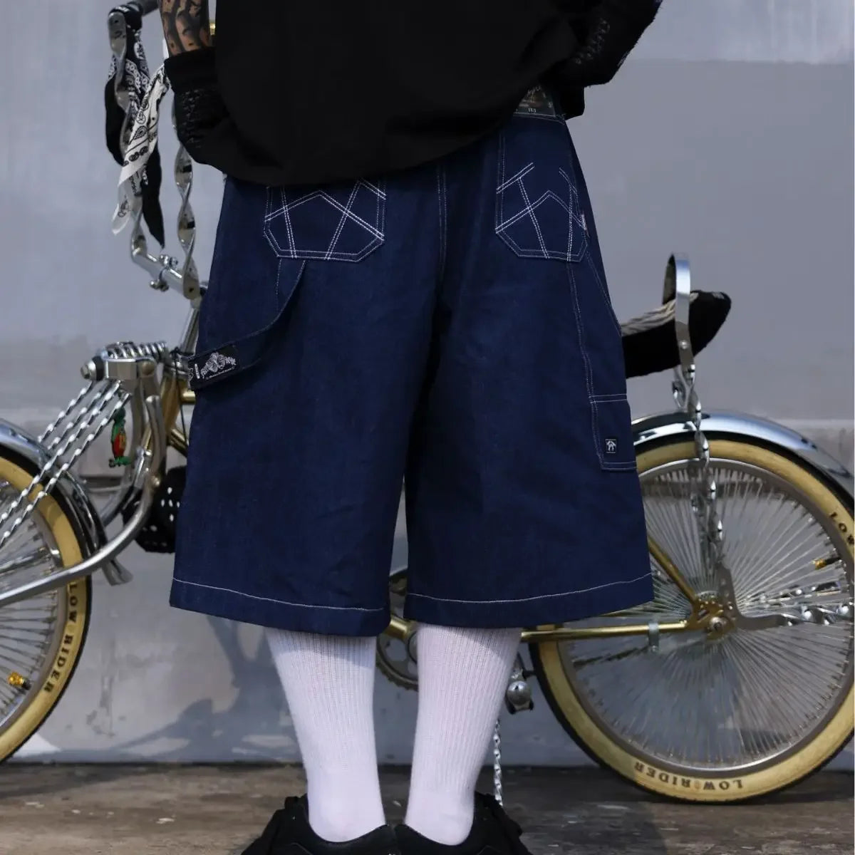 VILZSTUDIOS Wide Leg Oversized Denim Summer Jeans Shorts