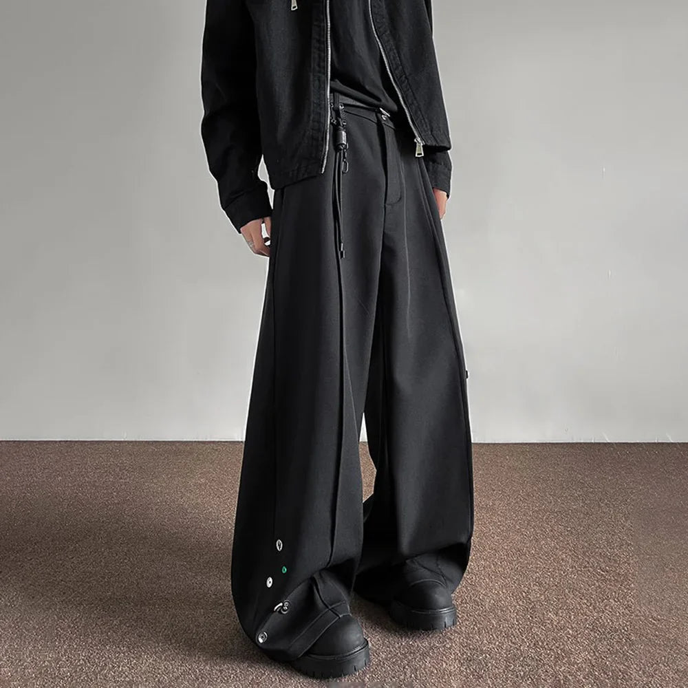 VILZSTUDIOS Black Wide Leg Button Pants