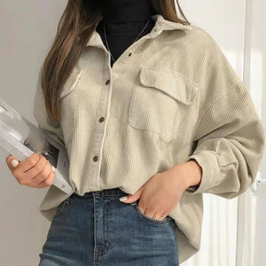 VILZSTUDIOS Cozy Corduroy Loose Fit Shirt