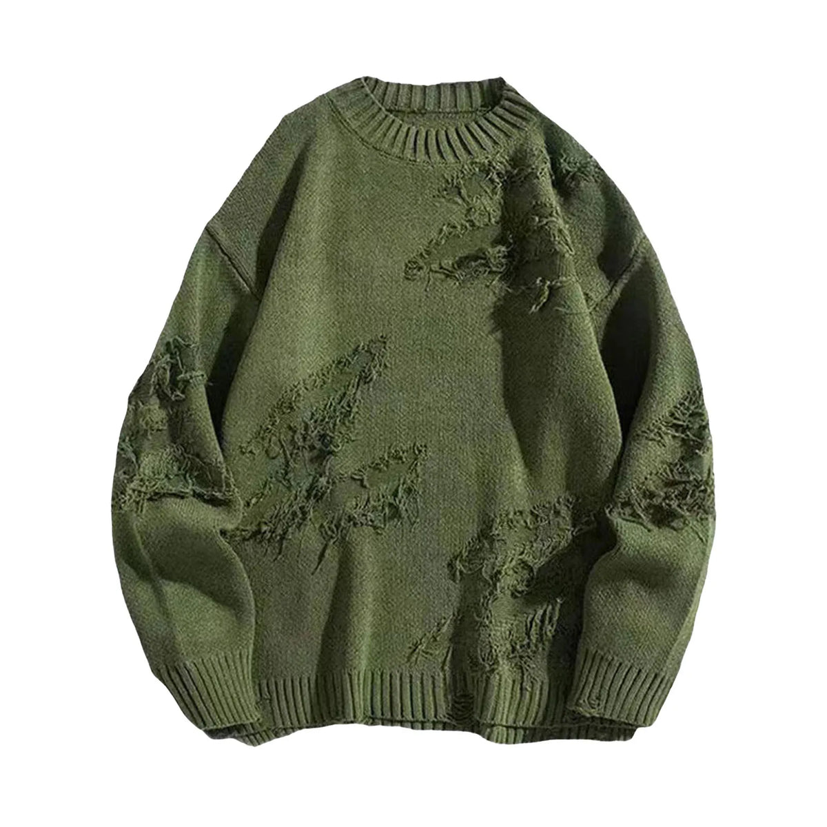 VILZSTUDIOS Ripped Knitted Hip Hop Sweater Pullover