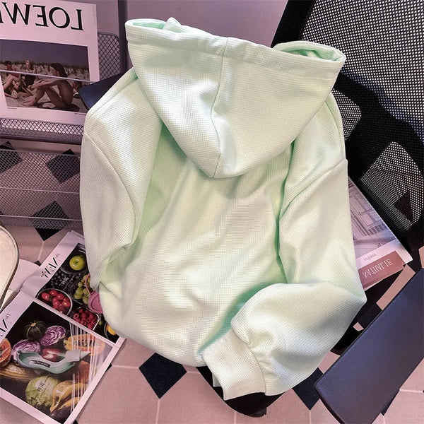 Mint Green Loose Hoodie